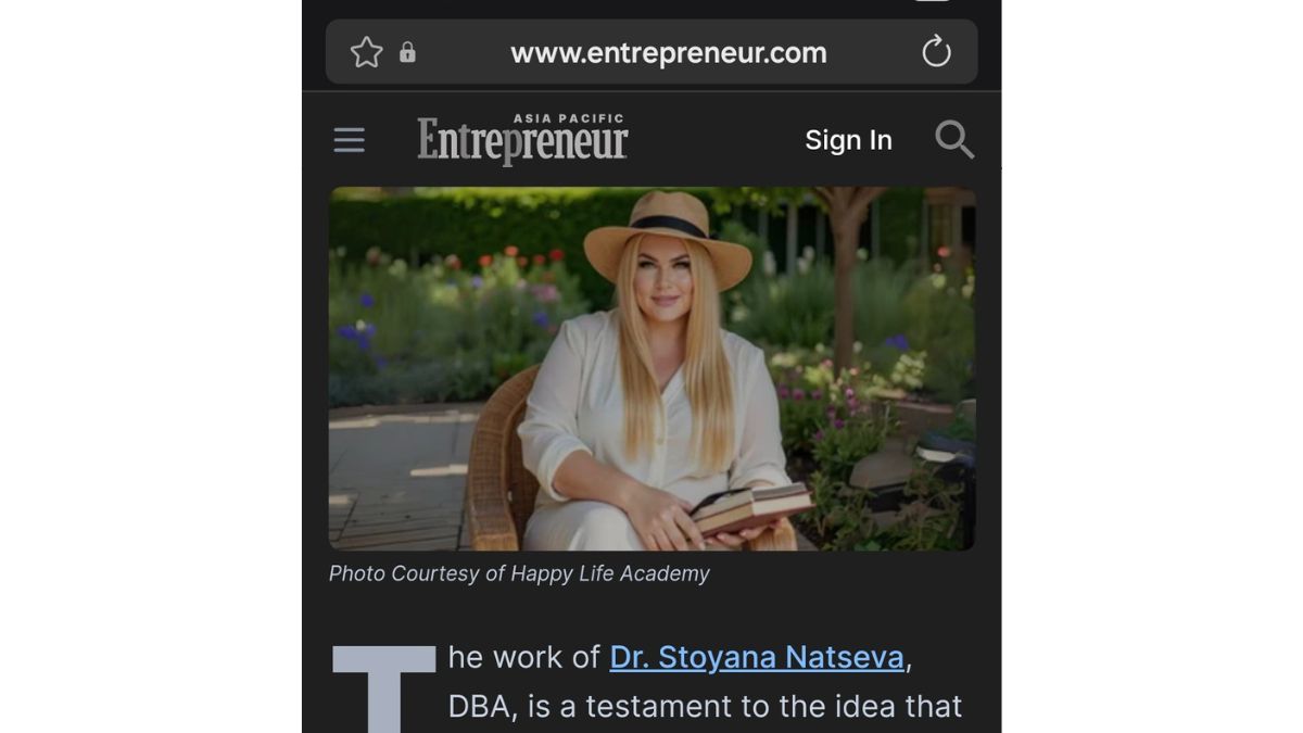 Публикация в Entrepreneur за литературното майсторство на д-р Стояна Нацева